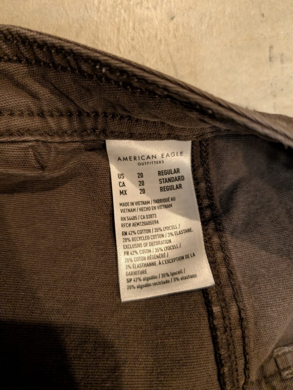 American Eagle Stove Pipe Pants Women's 20 Brown - Picture 4 of 8